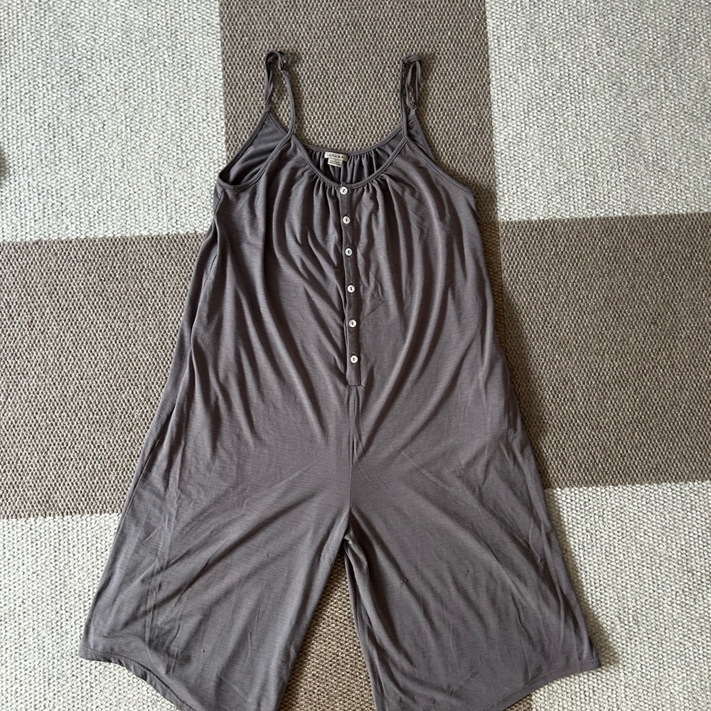 Sleeveless Button-Front Romper in Deep Taupe